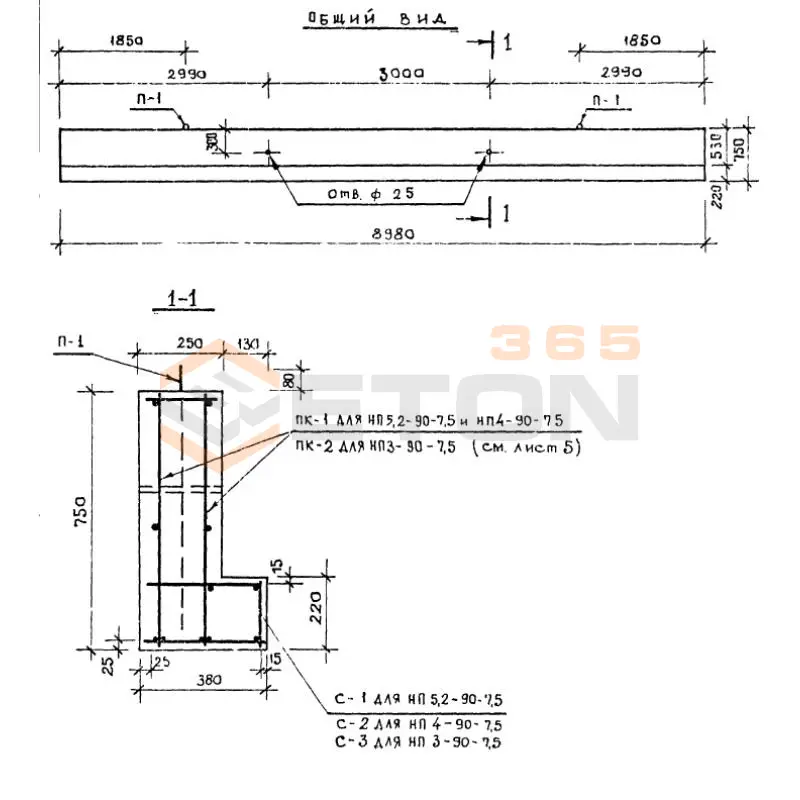 Прогоны Серия 1.225-1 НП 3-90-7,5