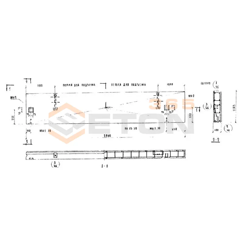Панели парапетные Серия ИИ 04-5 НШП 60-12 л