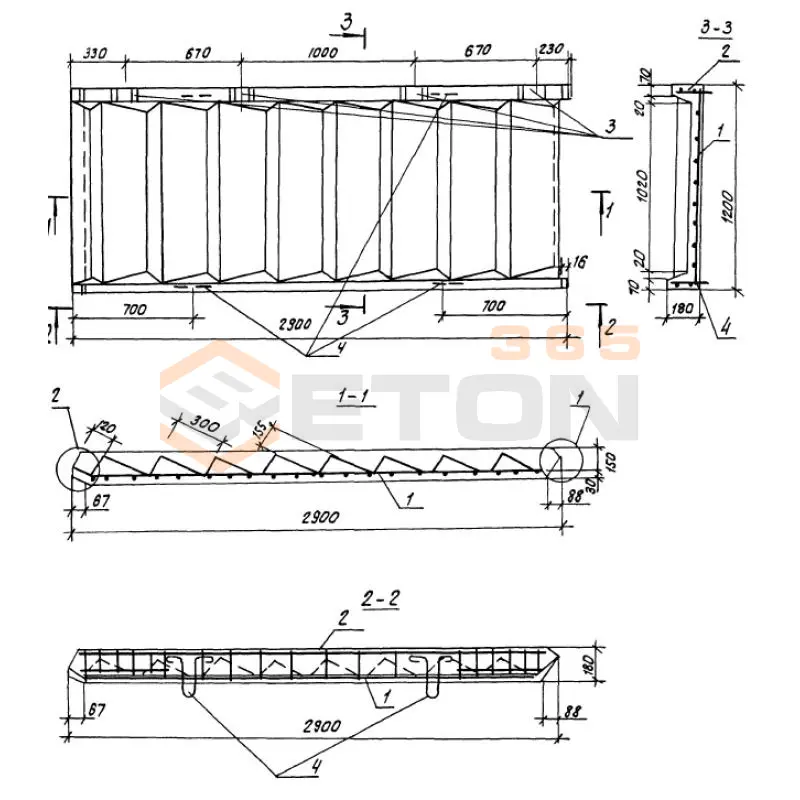 Лестничные марши Серия 1.100.1-7 2ЛМ 29-12-14-4