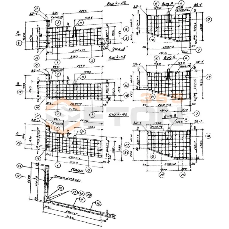 Блоки шкафных стенок Серия 3.503-30 БШ 4н-120 (3.503-30)