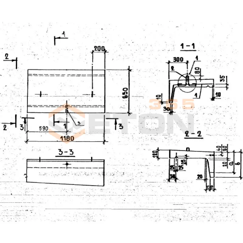 Парапетные плиты Серия 1.169.1-1 ПП 12-6-41-300 т тл