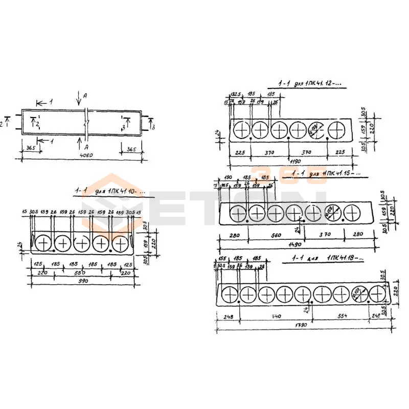 Плиты многопустотные Серия 1.141.1-31с 1ПК 41-18-8 АIII с8а (1.141.1-31с)