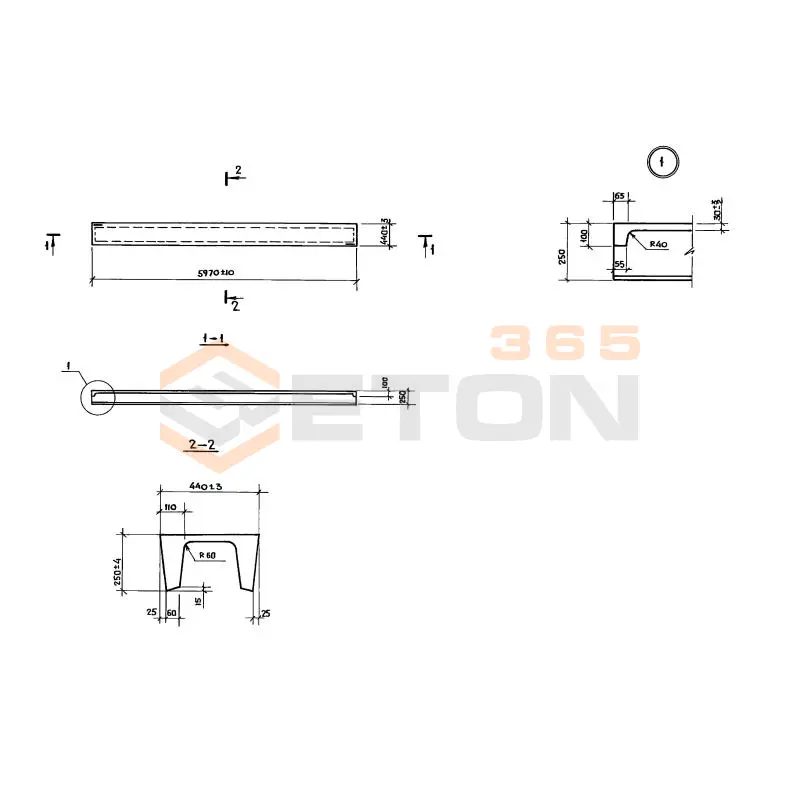 Плиты покрытий доборные Серия 1.865.1-4/89 2ПДС 6-3 тпс