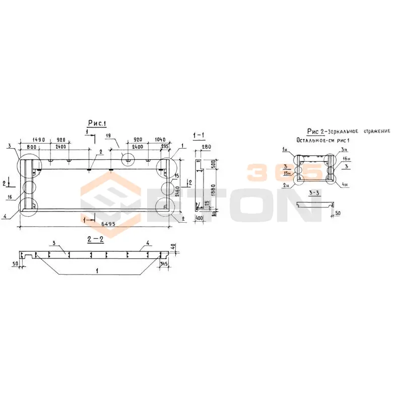 Панели парапета Серия 1.138.1-17 1НЧ 65-25-40-50 л-1,2 (1.138.1-17)