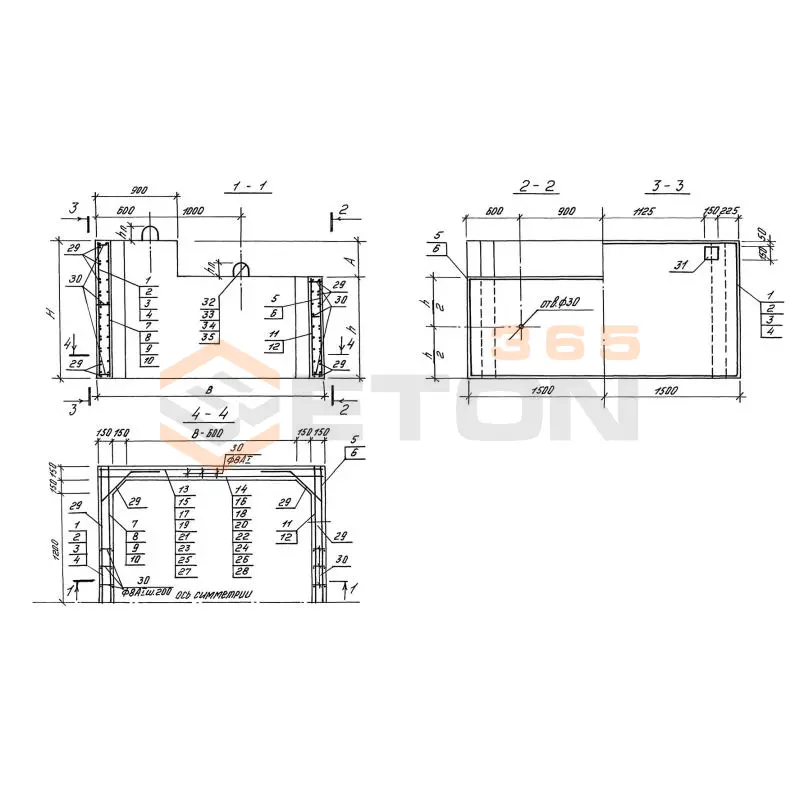 Короба Серия 3.501.1-167 КБ 2-1,2/2,5