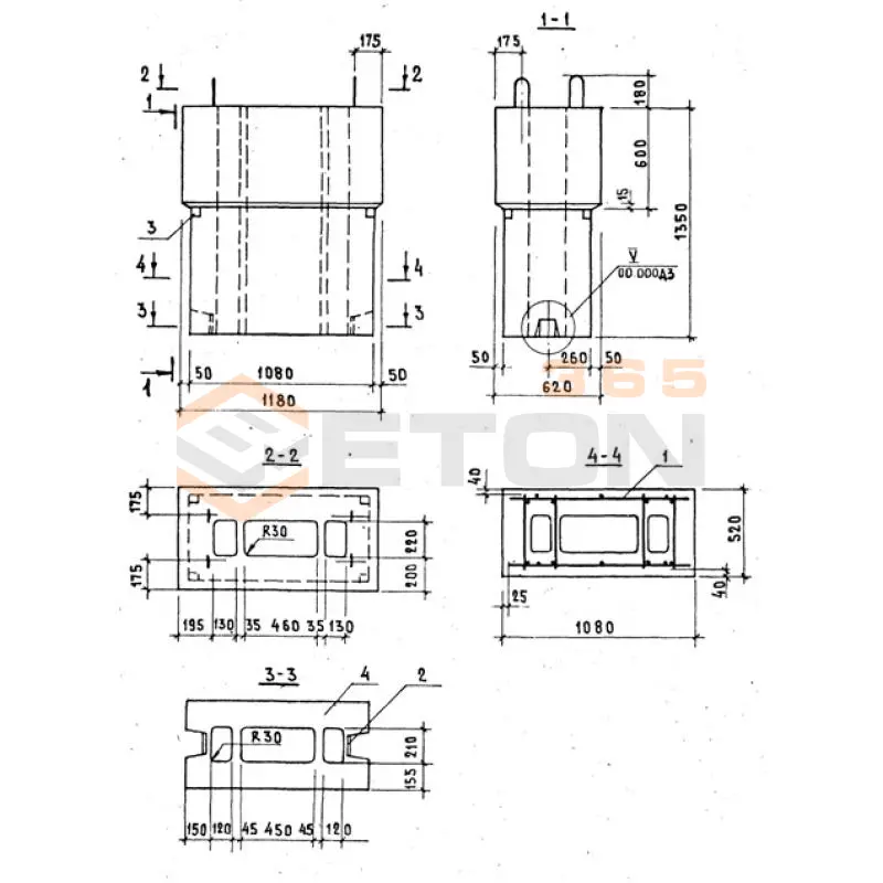 Блоки вентиляционные Серия 1.134.1-12 ВБК 12-14-6 п