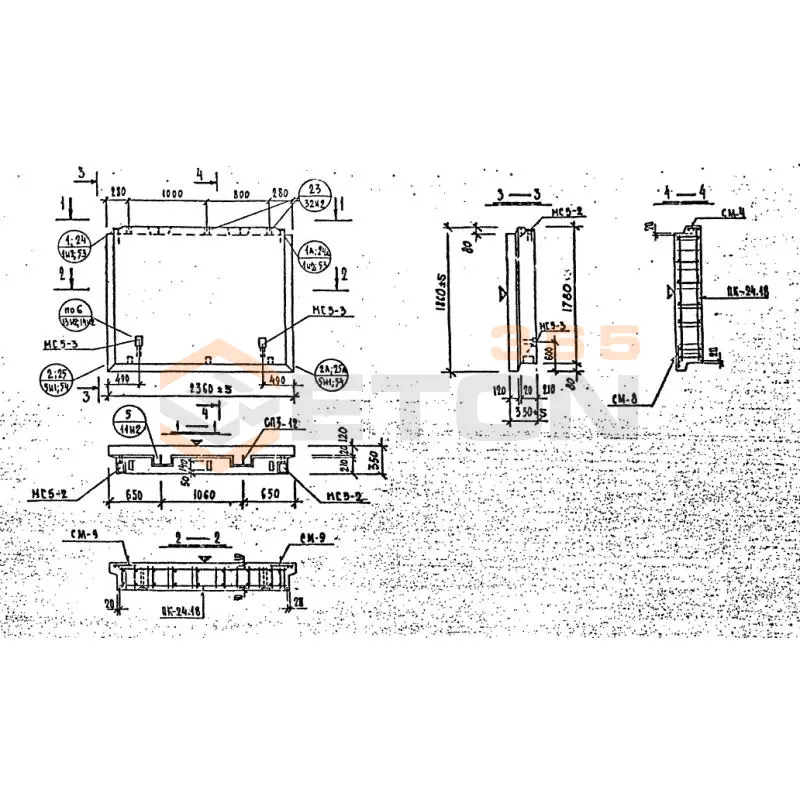 Панели наружных стен Серия 1.232 КЛ-2 НР 1-24-18-35 (1.232 КЛ-2)