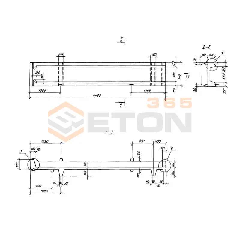 Панели кровельные Серия 1.100.1-7 ПК 45-7,5-14 АIV