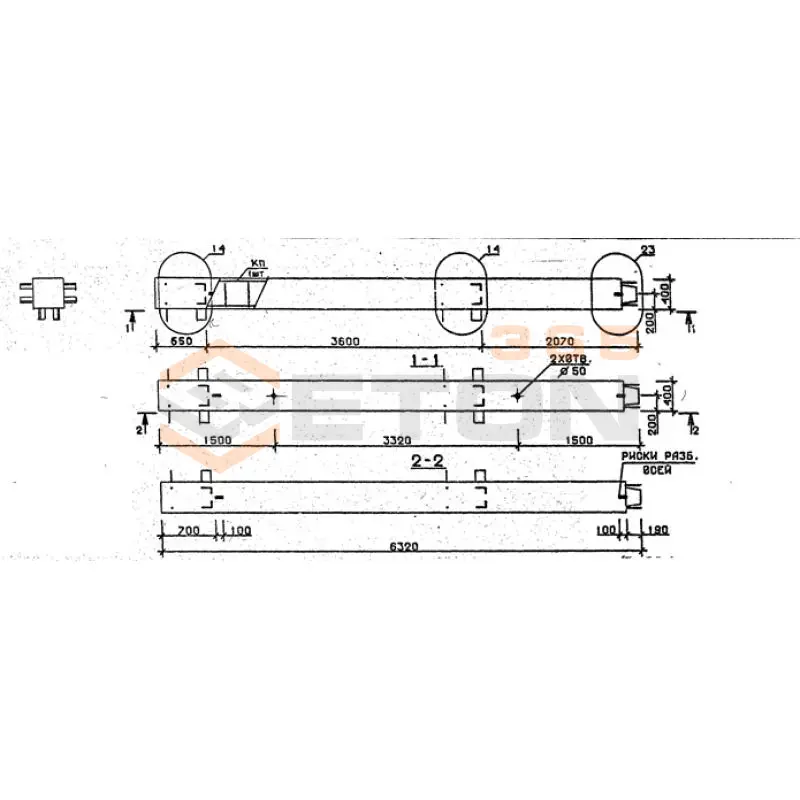 Колонны сечением 400х400 мм для зданий с высотами этажей 3,6 м Серия 1.020.1-2с/89 4КВ 36-63-5 с