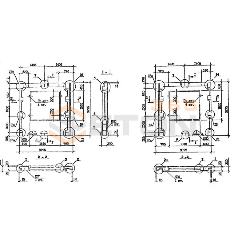Панели наружных стен Серия 1.090.1-7с 1ПСО 32-33-3-1 пс (1.090.1-7с)