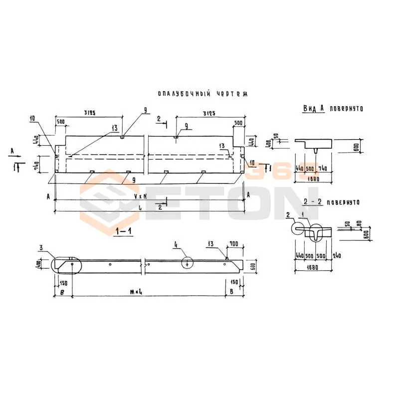 Плиты перекрытия Серия 1.020-1 ПТ 86-17-16 АIVт-1 (1.020-1)