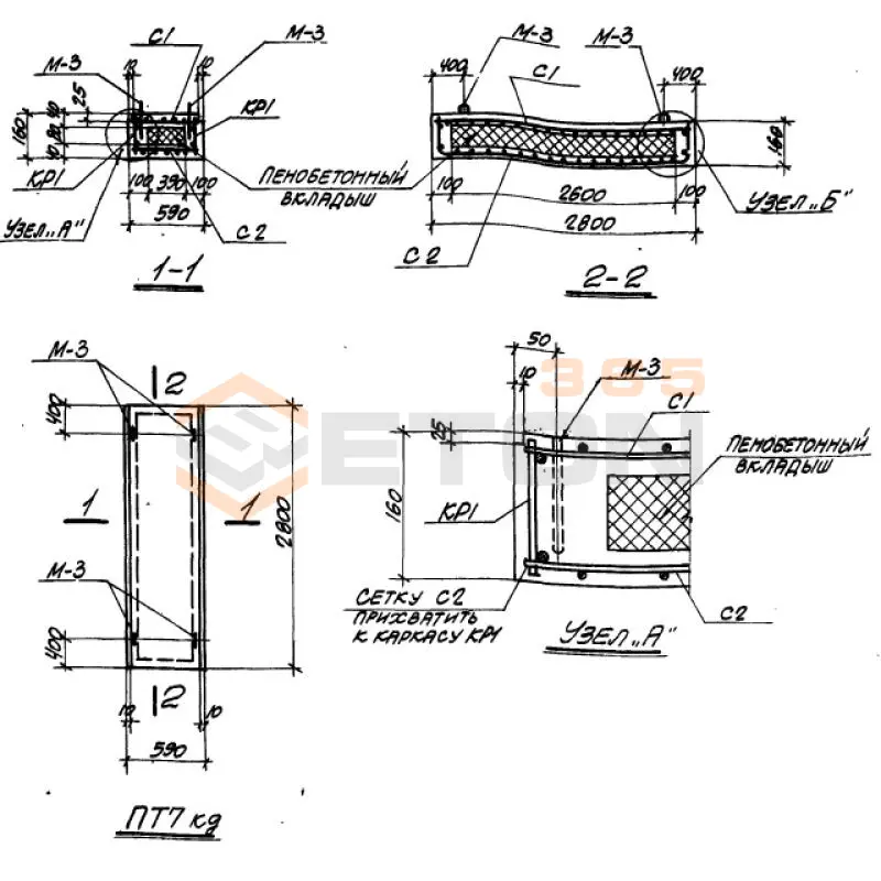 Плиты перекрытий Серия ХТР 1-1 ПТ 7 кд (ХТР 1-1)