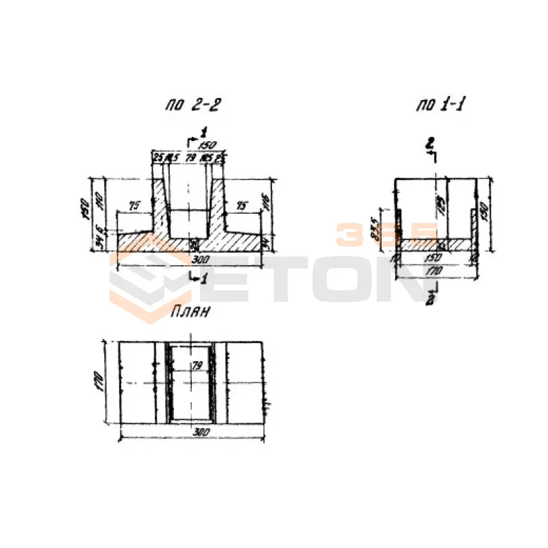 Блоки фундаментов ТП 503-49 Ф 6 (ТП 503-49)