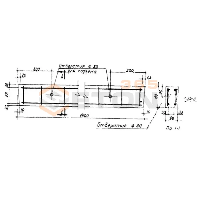 Перемычки Серия ИИ 03-02 Альбом 16б ч2 ШУ 14