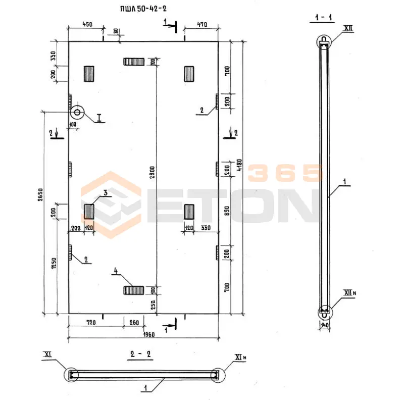 Панели шахт лифтов Серия 1.089.1-2 ПШЛ 50-42-2 (1.089.1-2)