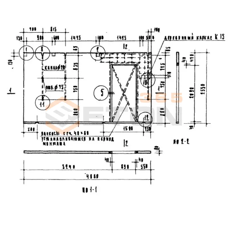 Гипсобетонные и шлакобетонные перегородки Серия ИИ 03-04 ПГ 8-13 а (ИИ 03-04)