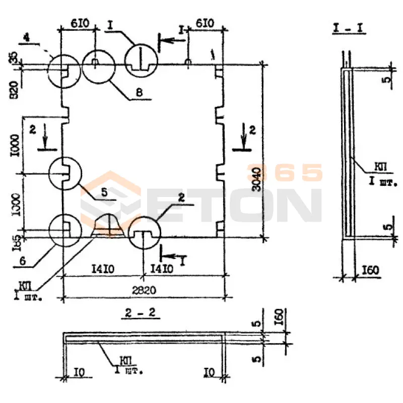 Панели внутренних стен Серия 1.090.1-7с ПВ 28-30-1 тс (1.090.1-7с)