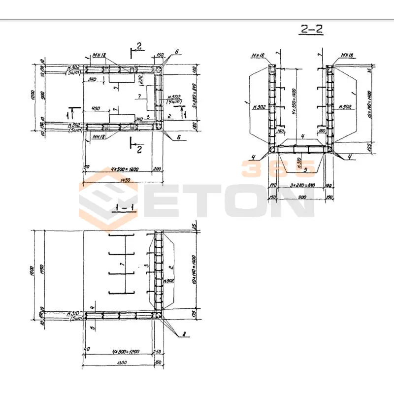 Участки монолитные Серия 03.005-6 Участок 14-III