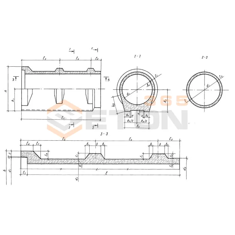 Трубы безнапорные ребристые Серия 3.820.1-81.94 ТПР 100-25 (3.820.1-81.84)