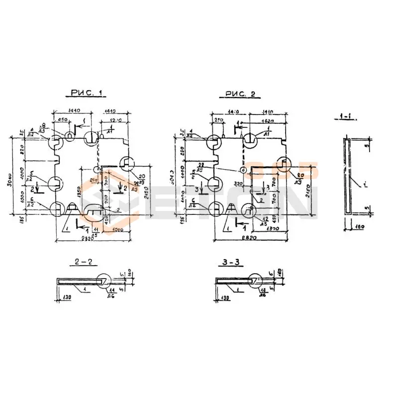 Панели внутренних стен Серия 1.090.1-2с ПВГ 28-30-13-1 тс (1.090.1-2с)