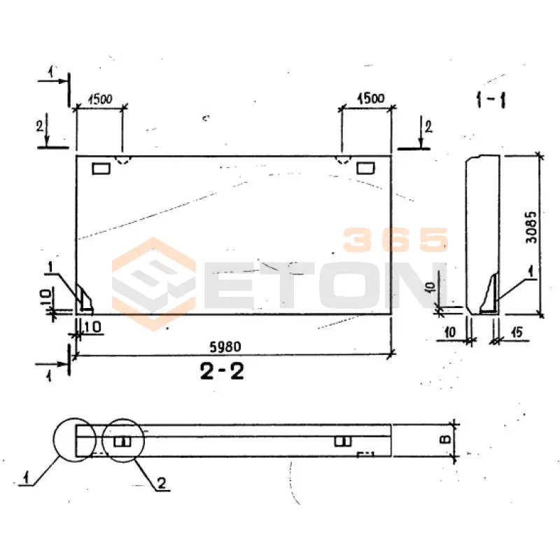 Панели стеновые цокольные серия 1.020-1/87 ( 1.020.1-7, 1.020-1/83, ИИ 04-1, 1.020.1-3пв ) ПСЦ 60-31-2,5 л пв