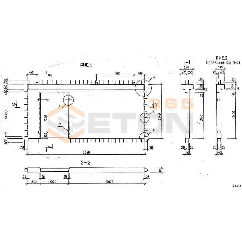 Диафрагмы жесткости серия 1.020-1/87 ( 1.020.1-7, 1.020-1/83, ИИ 04-1, 1.020.1-3пв ) 1ДПК 56-25 л пв