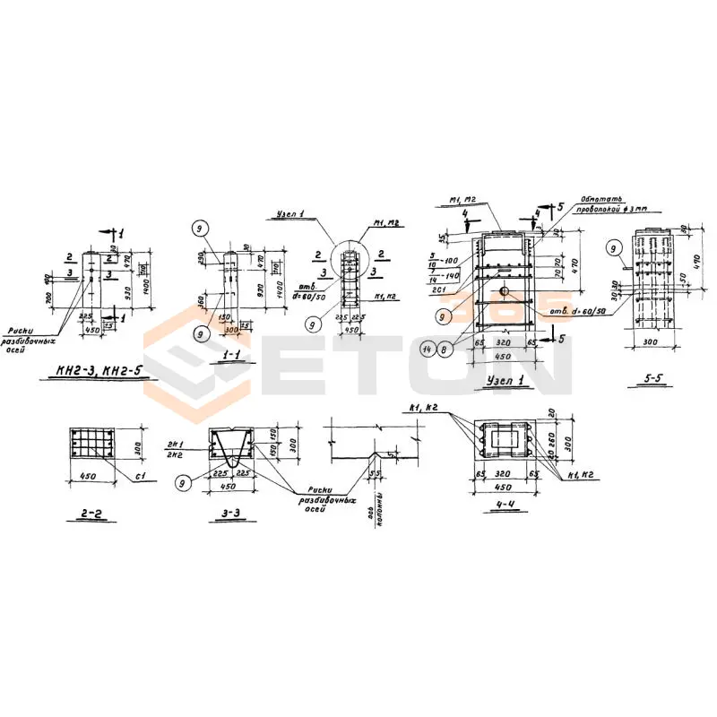 Колонны нулевого цикла Серия ИИ 60 КН 2-3 (ИИ 60)