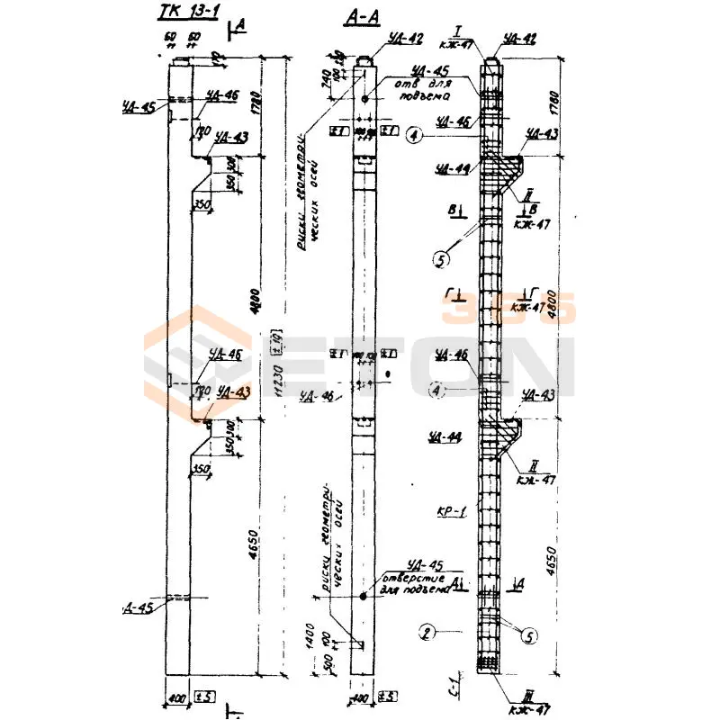 Колонны Серия 3.407-40/70 ТК 13-1