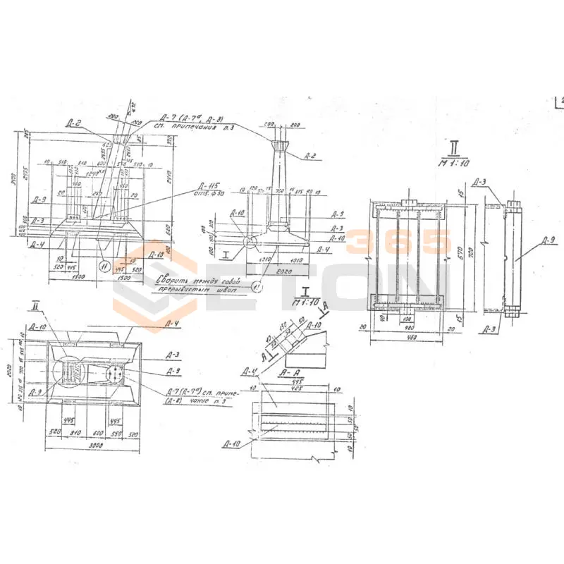 Подножники под анкерно-угловые опоры с моденизированным оголовником Серия 3.407.1-115 Ф 6 а