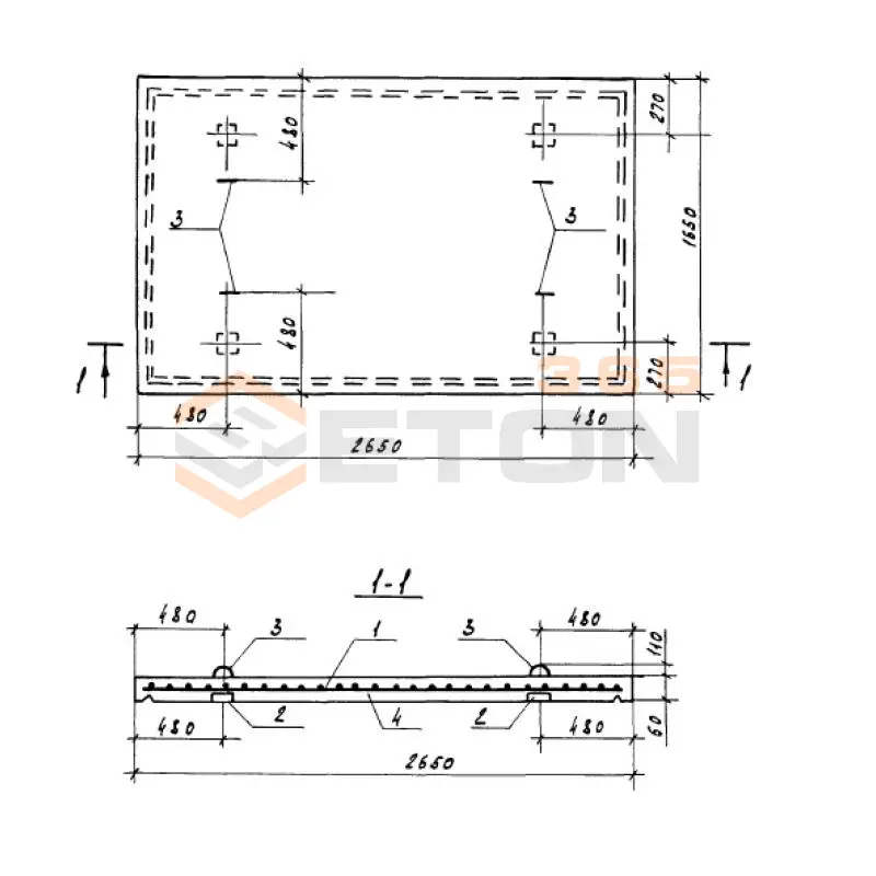 Плиты вентиляционных шахт Серия 1.100.1-7 П 27-17-6