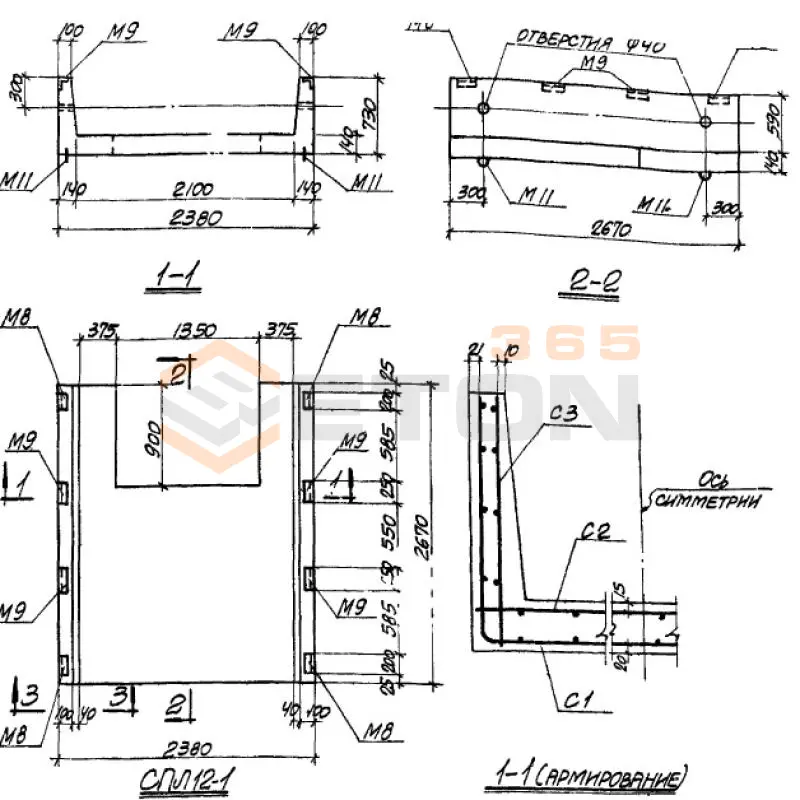 Панели стеновые ТП 905-7 СПЛ 12-1 (ТП 905-7)
