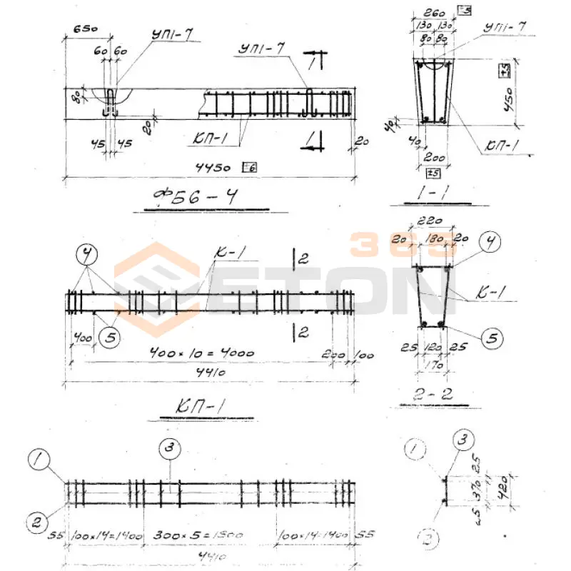 Балки фундаментные Серия 1.415-1 ФБ 6-9