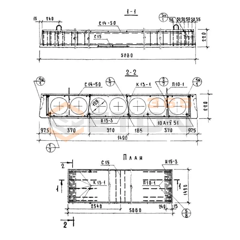 Панели многопустотные Серия 1.141-10 ПК 8-51-15 АтV (1.141-10)