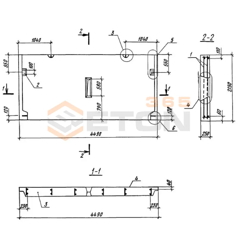 Панели опорные Серия 1.100.1-7 1НЧ 45-22-25-50 л-1