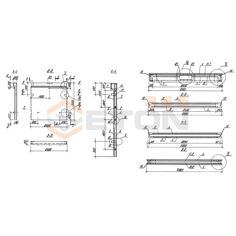 Панели стеновые балочные для прямоугольных сооружений Серия 3.900.1-10 ПС 1-30 бв1