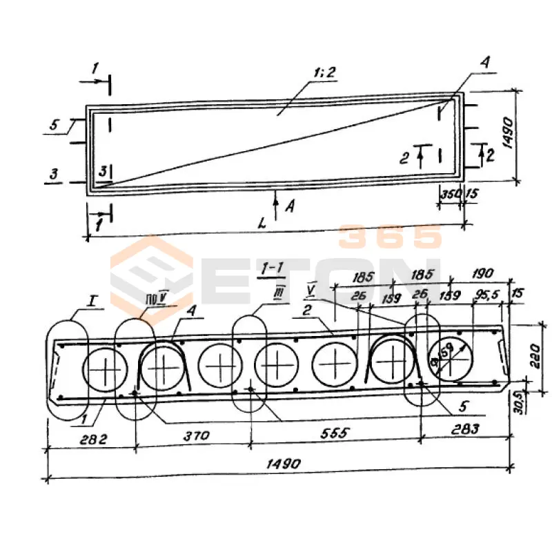 Плиты многопустотные Серия 1.141.1-28с ПК 29-15-8 АIIIт с8а (1.141.1-28с)