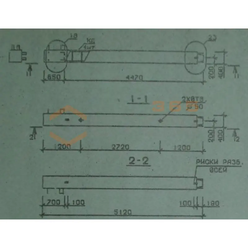 Колонны сечением 400х400 мм для зданий с высотами этажей 5,4-6,0 и 6,0 (7,2) м Серия 1.020.1-2с/89 5КВ 60-51-1