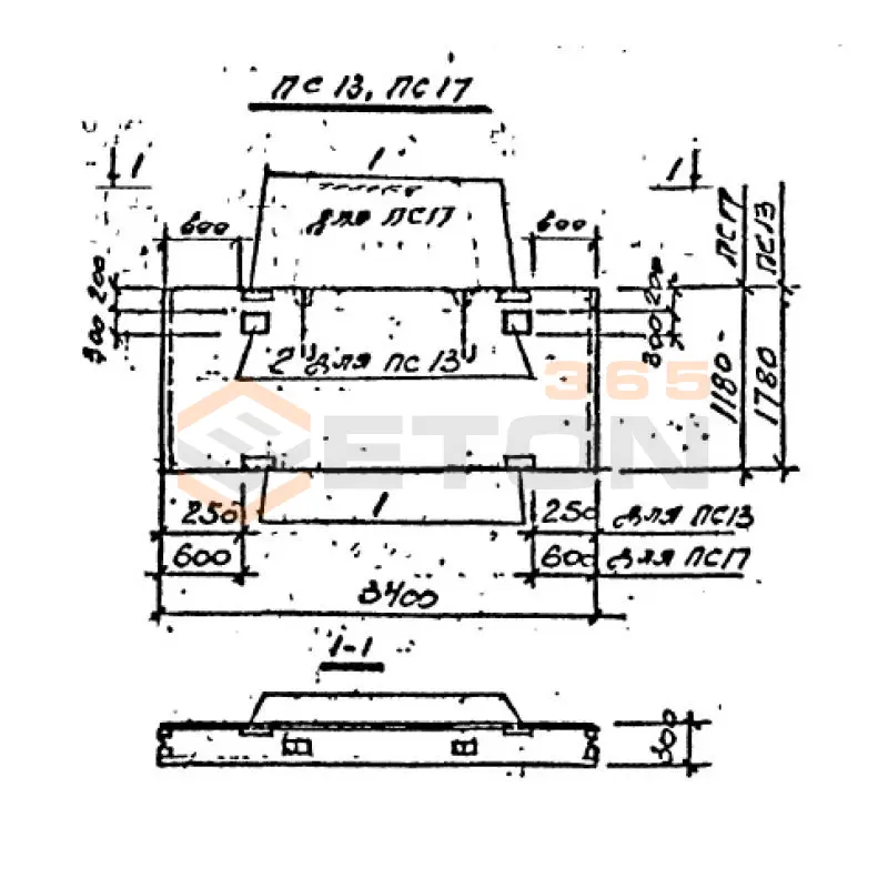 Панели стеновые Серия ВТИ КЖ 01-82 ПС 13 (ВТИ КЖ 01-82)
