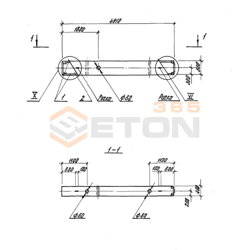 Колонны высотой 6,0; 7,2 м Серия 1.420.1-20с К 41-1-2 с
