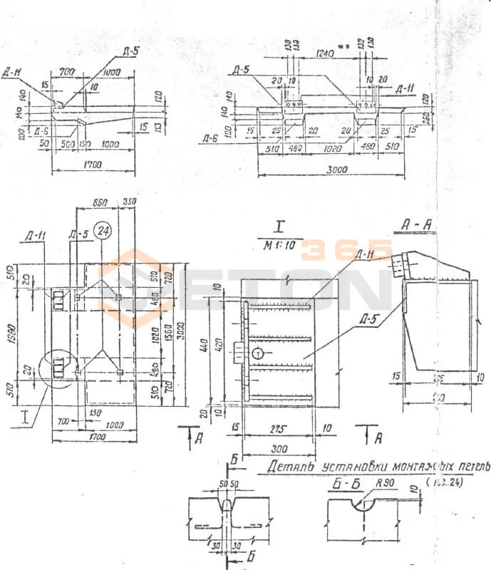 Плиты навесные Серия 3.407-115 ПН 1 а
