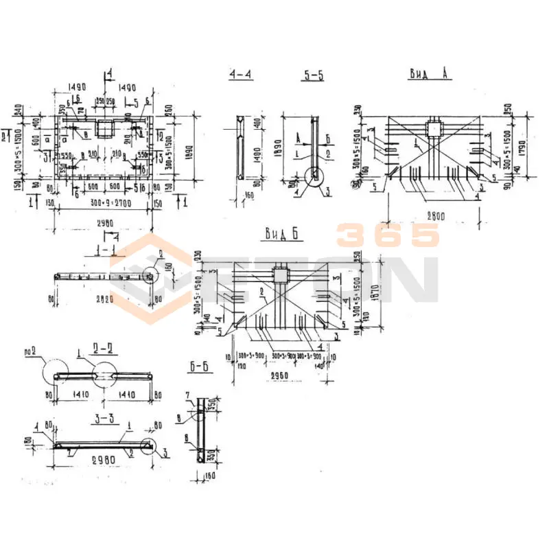 Одномодульные панели перекрытия Серия КУБ 2,5 4,4НП 30-19-16-12