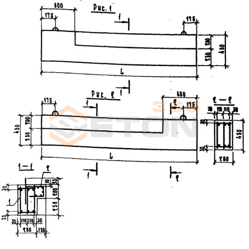 Балки под цокольные экраны Серия 1.220.1-3м 1ЦБ 53-3-4 п (1.220.1-3м)