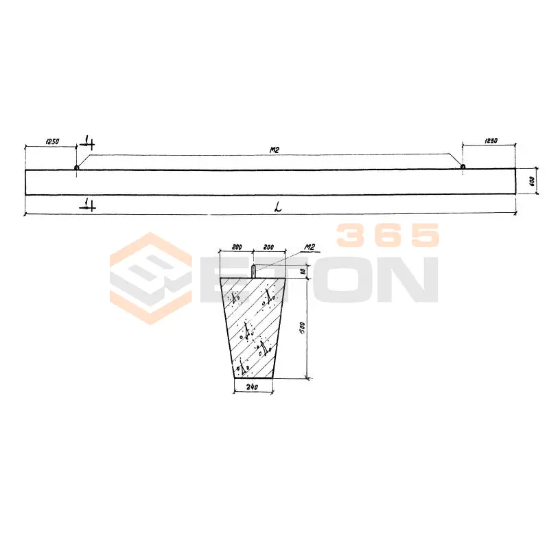 Балки фундаментные Серия КЭ 01-53 ФБН 2