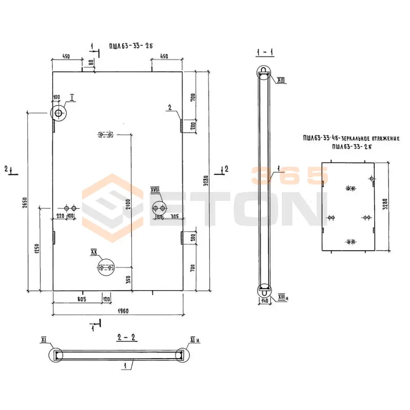 Панели шахт лифтов Серия 1.289.1-2 ПШЛ 63-33-2 б