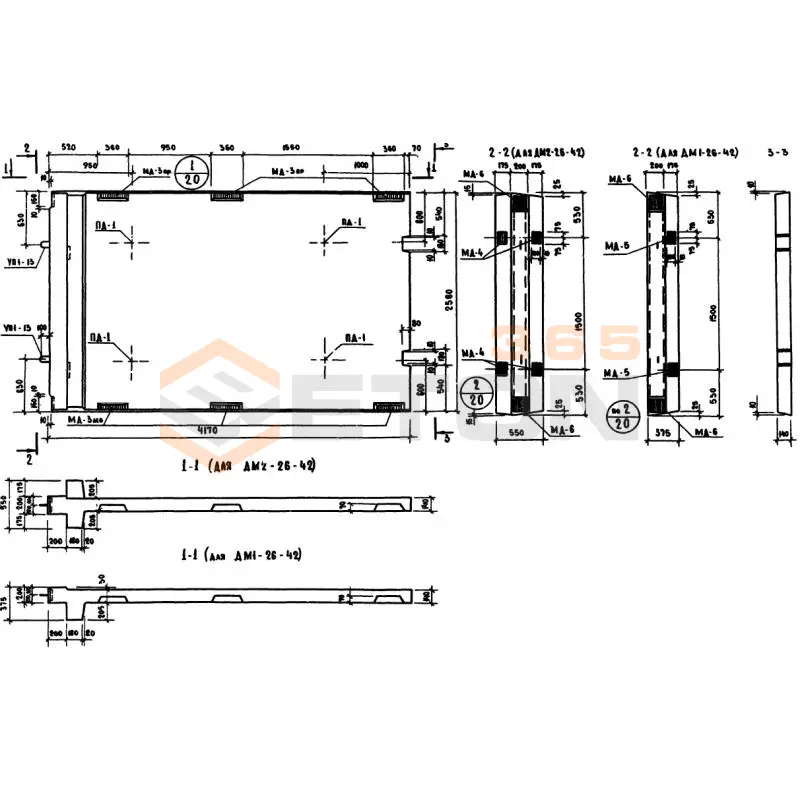 Диафрагмы жесткости Серия ИИ 04-6 ДМ 1-26-42 (ИИ 04-6)