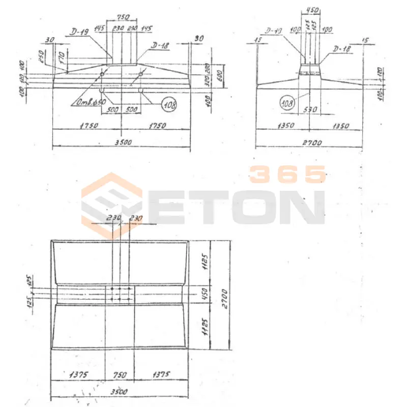 Плиты фундаментов Серия 3.407.1-144 ПФ 1-2 б
