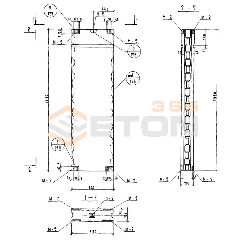 Блоки внутренних стен Серия 1.134-1 СБВ 9-2-30 т-1 (1.134-1)