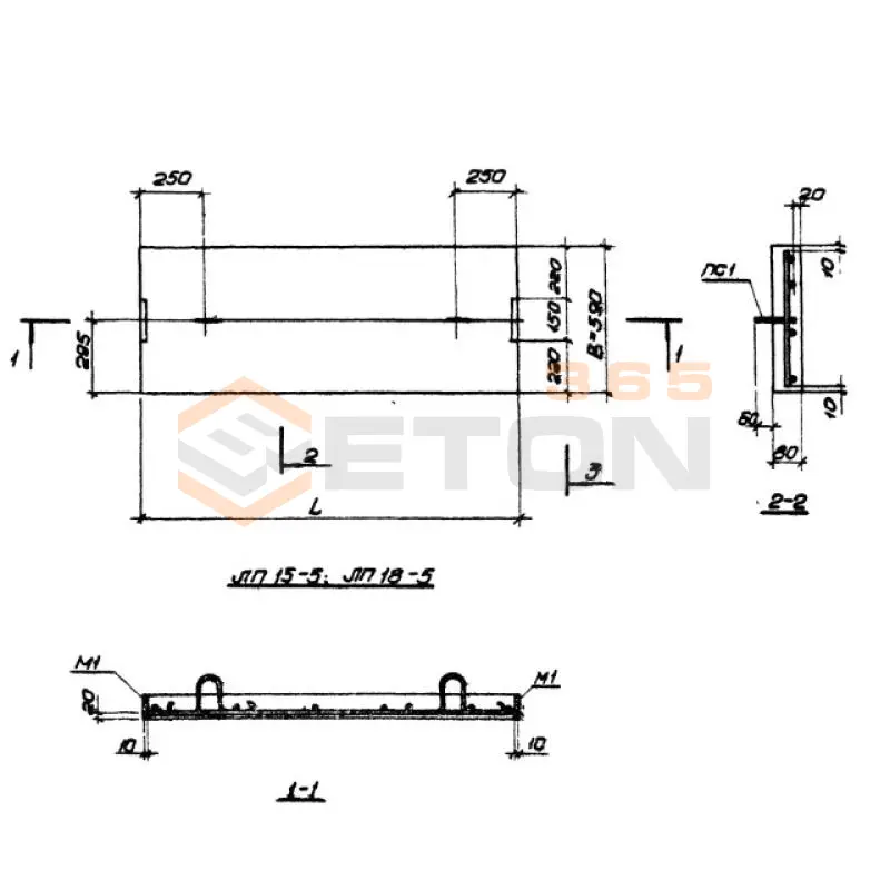 Плиты площадочные Серия 1.450-1 ЛП 18-5