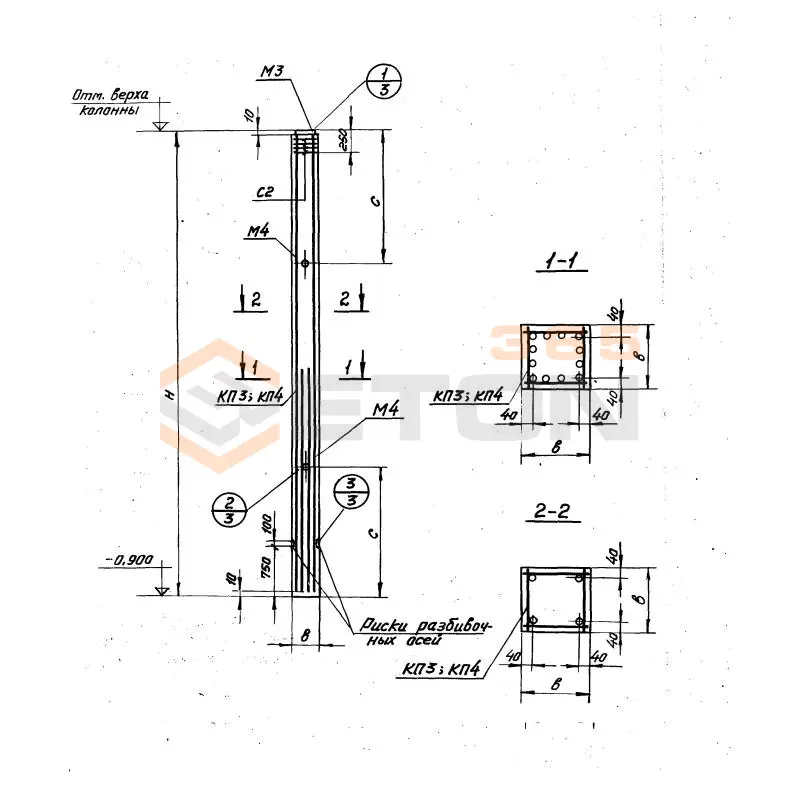 Колонны Серия 1.466-3 с К 8,4 с