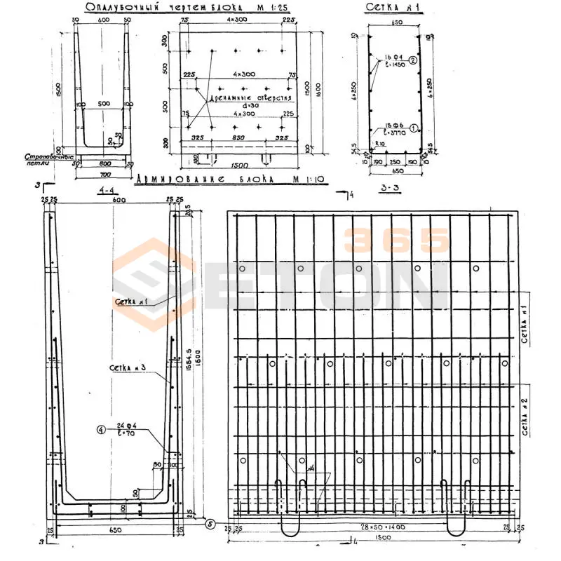 Лотки междупутные Альбом 984, Серия 3.501-68 БМЛ 1,5 тип II